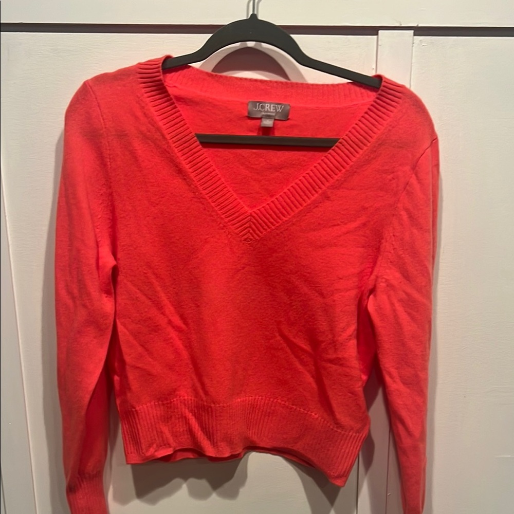 J. Crew NWOT Cashmere shrunken V-neck sweater